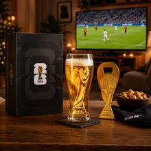 Load image into Gallery viewer, Official FIFA World Cup 2026 Pilsner Beer Glass & Trophy Bottle Opener
