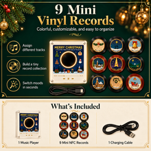 Load image into Gallery viewer, MerrySpin™️ - Christmas Magnetic Vinyl Player Set