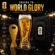 Load image into Gallery viewer, Official FIFA World Cup 2026 Pilsner Beer Glass & Trophy Bottle Opener