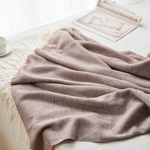 Load image into Gallery viewer, Herringbone Knitted Blanket