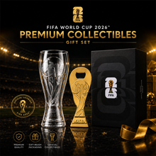 Load image into Gallery viewer, Official FIFA World Cup 2026 Pilsner Beer Glass &amp; Trophy Bottle Opener
